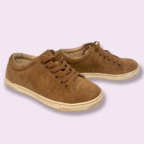 Authentic UGG Women’s Karine Lace-Up Suede Sneakers Chestnut Brown size 6 - Picture 5 of 8